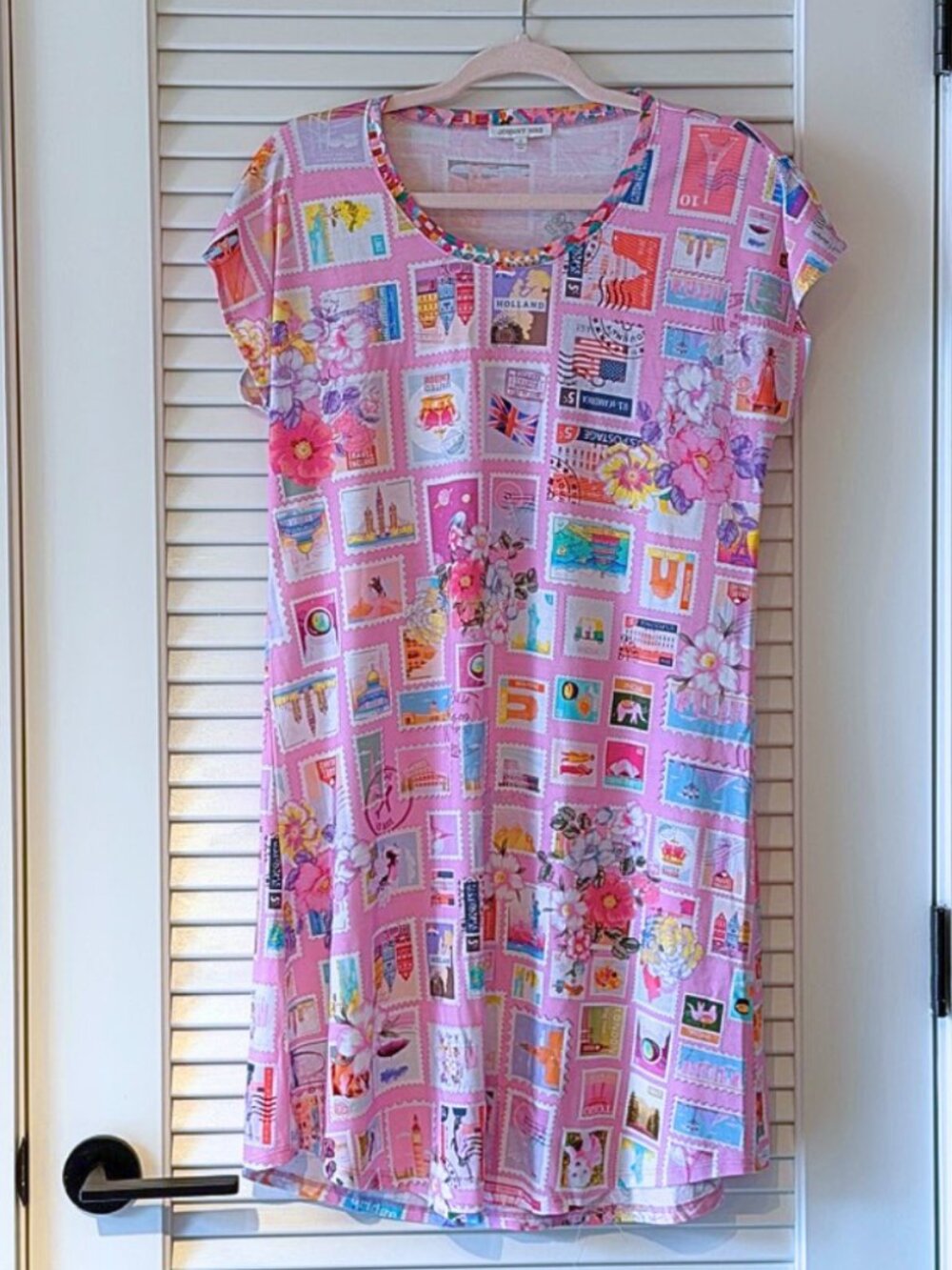 Johnny Was Sekai The Brigette Cap Sleeve Sleep Dress Pink Postage PJ Nightdress